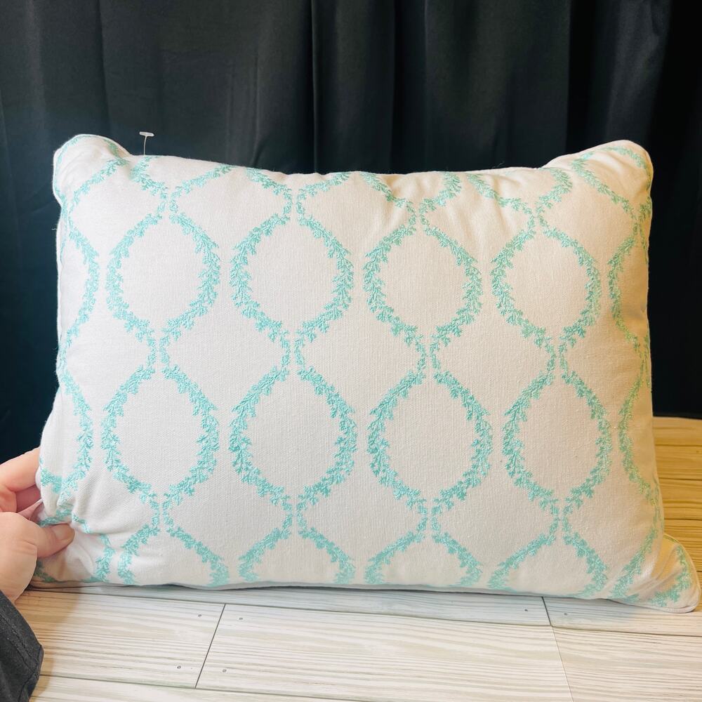 NWOT Teal And White Throw Pillow